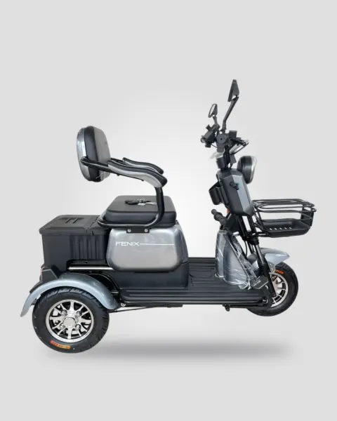 Triciclo Elétrico Fenix DUOS 3 Lugares Ré Alarme Bateria de Lítio 750w